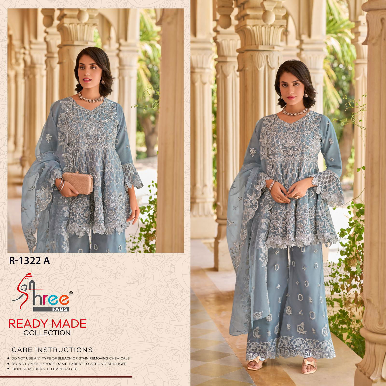 R 1322 By Shree Fabs Organza Readymade Suits Wholesale Shop In Surat